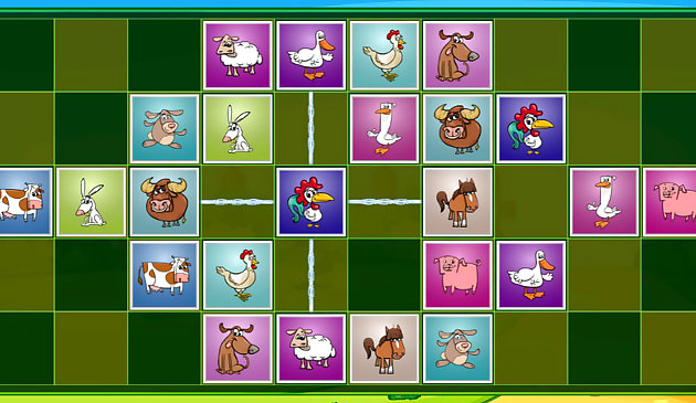Puzzle di abbinamento animali da fattoria