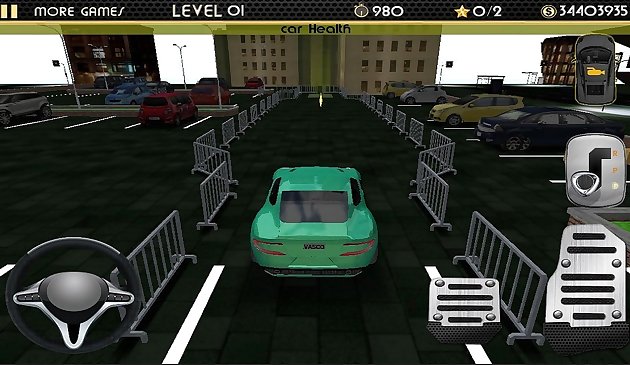 Simulador de estacionamiento de coches nocturnos