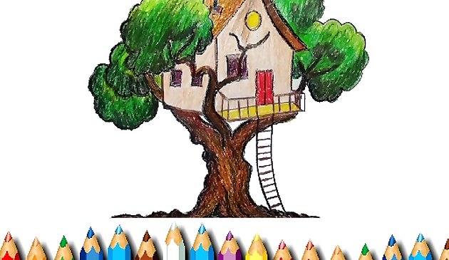 Libro para colorear Tree House