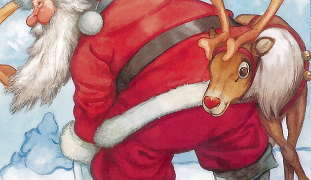 圣诞老人和红鼻子驯鹿拼图