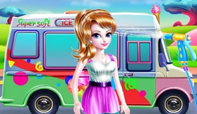Caminhão de sorvete feminino Lava-jato