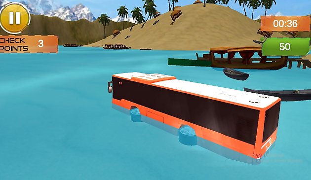 Bãi biển xe buýt lái xe: nước mặt xe buýt trò chơi