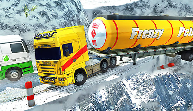 चरम शीतकालीन तेल टैंकर ट्रक ड्राइव