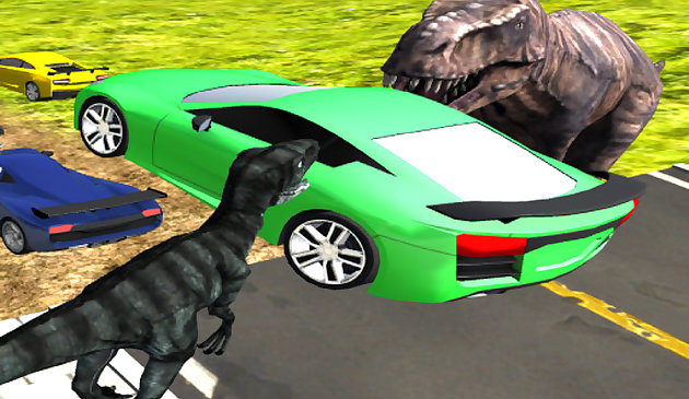 Гонка на автомобилях против динозавров