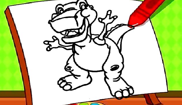 Простая детская раскраска: динозавр