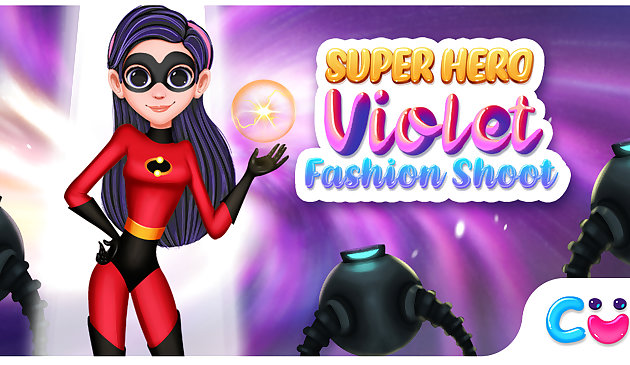 Sesión de moda de superhero violeta