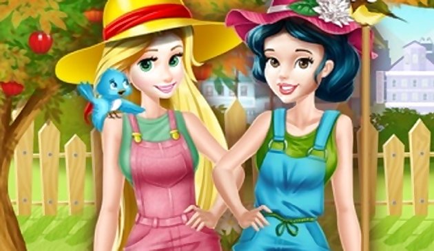 Princesses Working in the Garden
