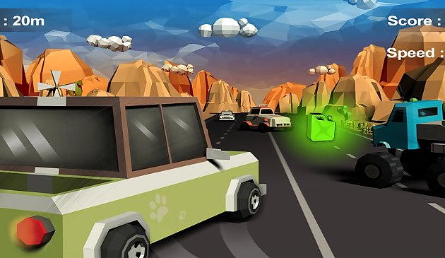 Furious Road Game : Carreras de coches de bajo poli