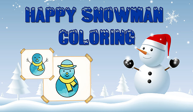 Coloriage heureux de bonhomme de neige