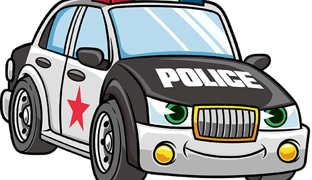 Diapositiva auto della polizia dei cartoni animati