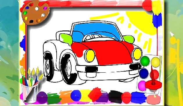 Cartoon Cars Libro da colorare