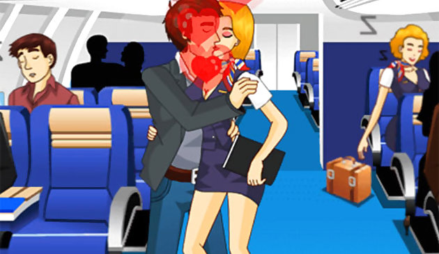Nữ tiếp viên hàng không hôn nhau