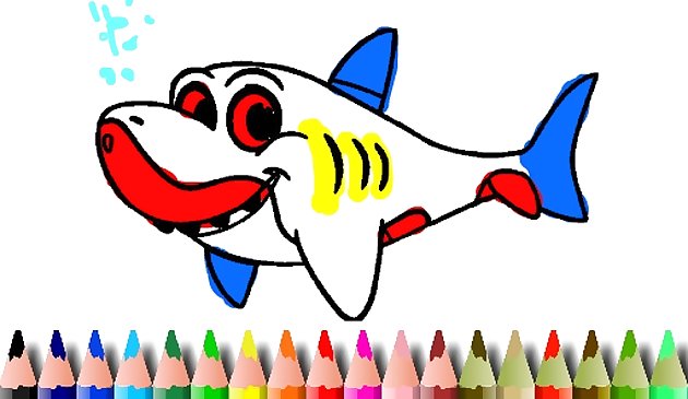 Tô màu Con Cá Mập và Khủng Long - Trang Tô Màu Cho Bé