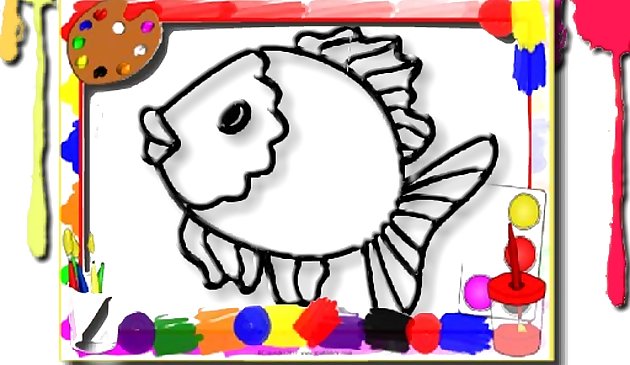 Livro de Colorir de Peixes