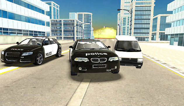 Simulateur de voiture de police 3d