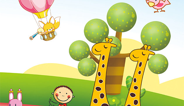 Quebra-cabeça girafa de desenho animado