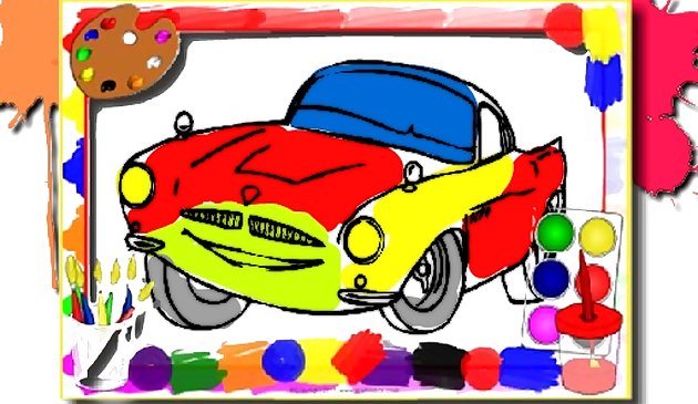 Livre de coloriage de voitures de course