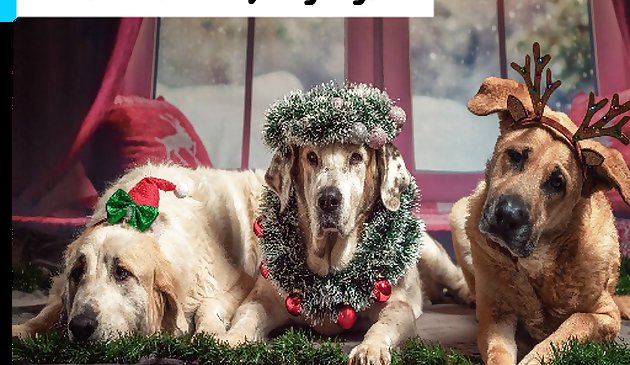 クリスマス面白い犬のジグソーパズル