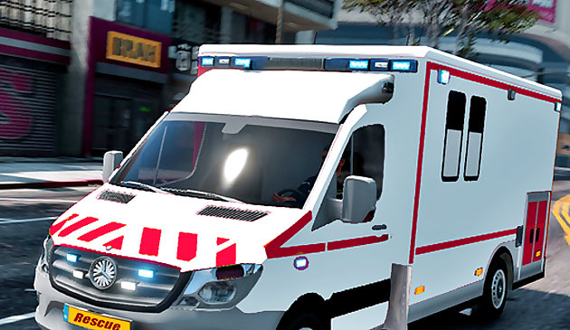 Carrera de rescate en ambulancia