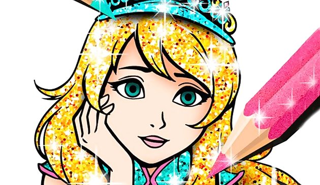 Princesa Libro para colorear Glitter