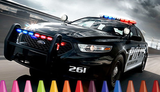 Tranh tô màu xe ô tô cảnh sát 3 « in hình này