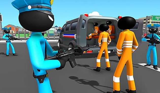 अमेरिकी पुलिस स्टिकमैन आपराधिक विमान ट्रांसपोर्टर खेल
