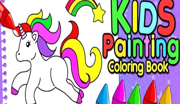 Colorazione della pittura con le dita dei bambini