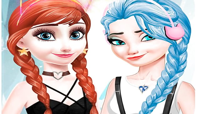 Elsa y Anna se visten de maquillaje