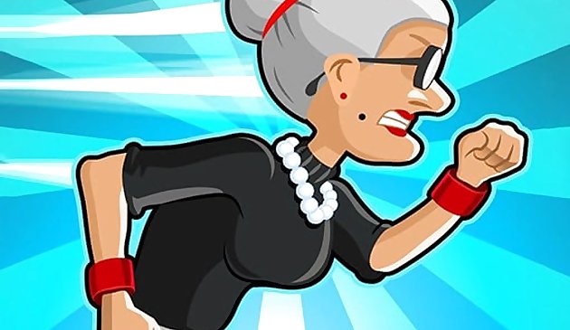 Wütende Großmutter rennt