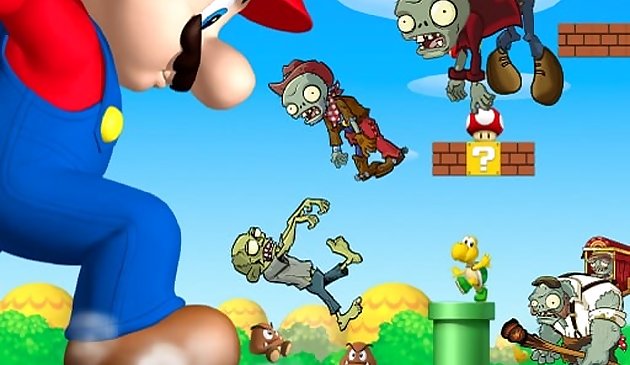 Супер Марио стреляет в Зомби