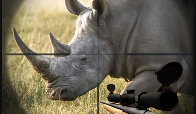 Ataque de tiro de cazador de rinocerontes
