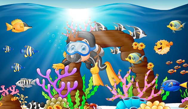 वाटर डाइव 2 डी: पानी के नीचे जीवन रक्षा।