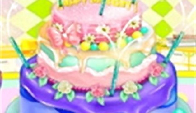 어린 소녀 생일 케이크