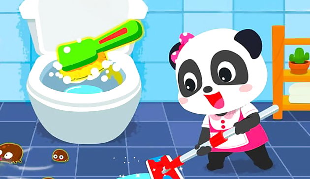 Limpieza de la casa de Baby Panda