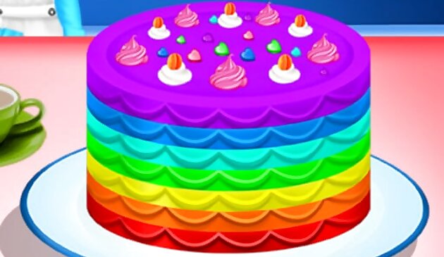Cocinar pastel arcoíris
