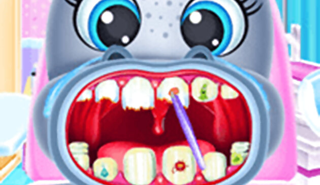 طفل فرس النهر العناية بالأسنان - لعبة جراحة ممتعة