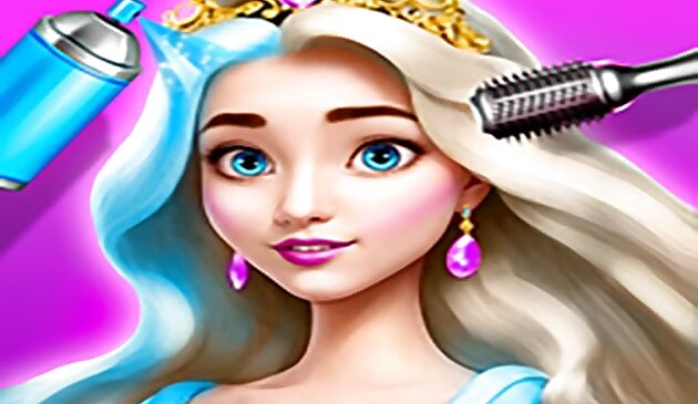 Salón de maquillaje de cabello de princesa